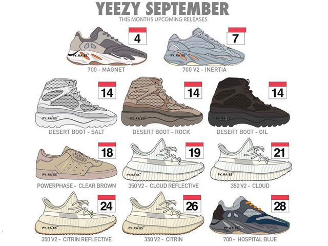 Svelata la probabile line-up Yeezy di Settembre - Sneakers Magazine
